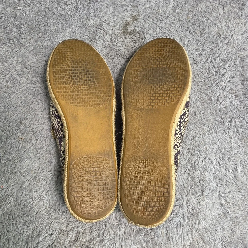 Stuart Weitzman‎ Espadrille Loafer Snakeskin Embossed Leather Women 7.5 M